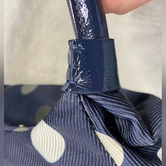 Kate Spade EUC Rare Park Row Karen Hobo Bag Navy Blue with Multicolored Dots - Picture 14 of 16